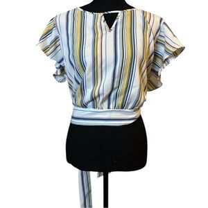 🌟🔥 BOGO Sale🔥🌟 Iz Byer Striped Multicolor Women's Crop Top Size XL